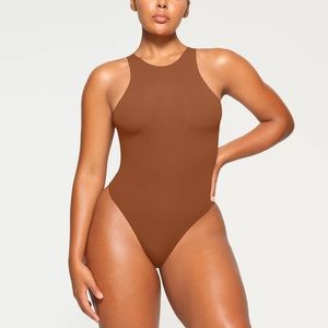 SKIMS Fits Everybody High Neck Bodysuit (Bronze)